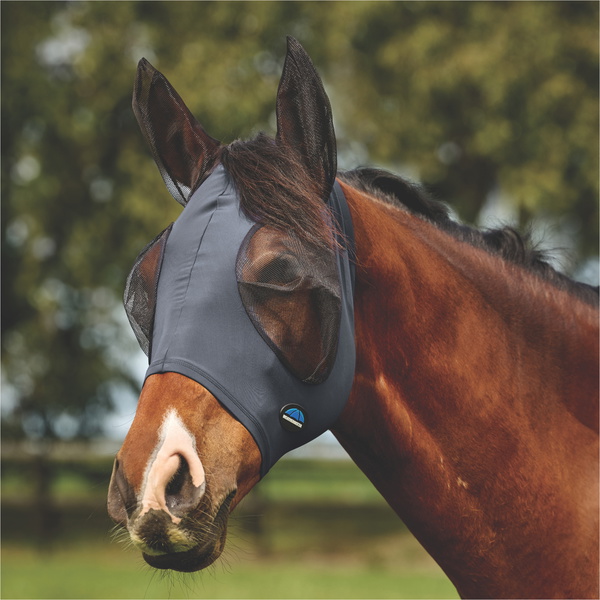 2026 WeatherBeeta Comfitec Deluxe Stretch Fly Mask With Ears 1029984014 - Charcoal / Black